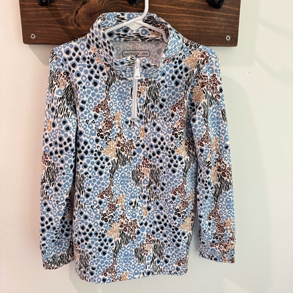 Duffield Lane Jax 1/4 Zip Performance Top Mixed Print Girls 8 - Picture 1 of 4